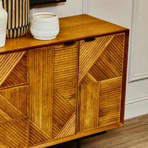Jakara Natural Finish Sideboard with 4 Doors and  3 Drawers