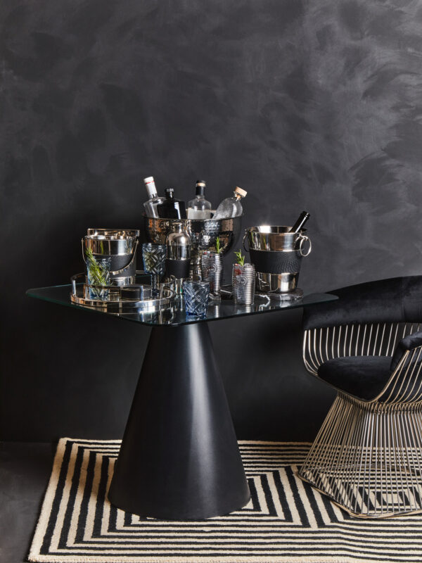 Azalea Square Clear Glass Top Dining Table