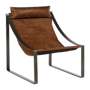 Hoxton Genuine Light Brown Leather Sling Chair