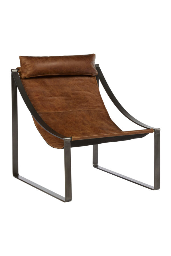 Hoxton Genuine Light Brown Leather Sling Chair