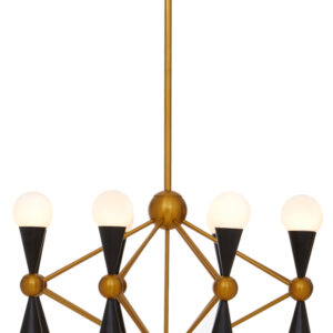 Orko Brass And Black 16 Bulb Statement Pendant Light