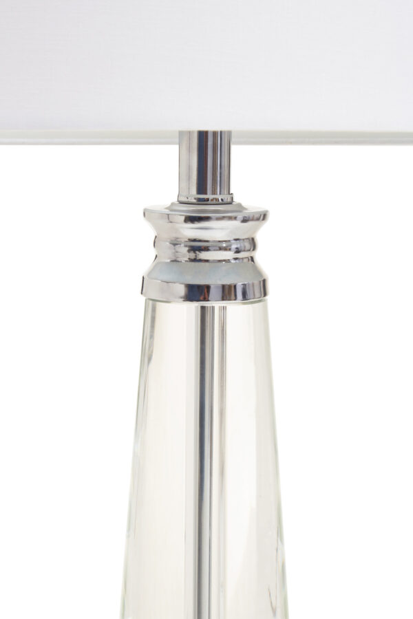 Helvetia Clear Crystal Table Lamp With Chrome Base
