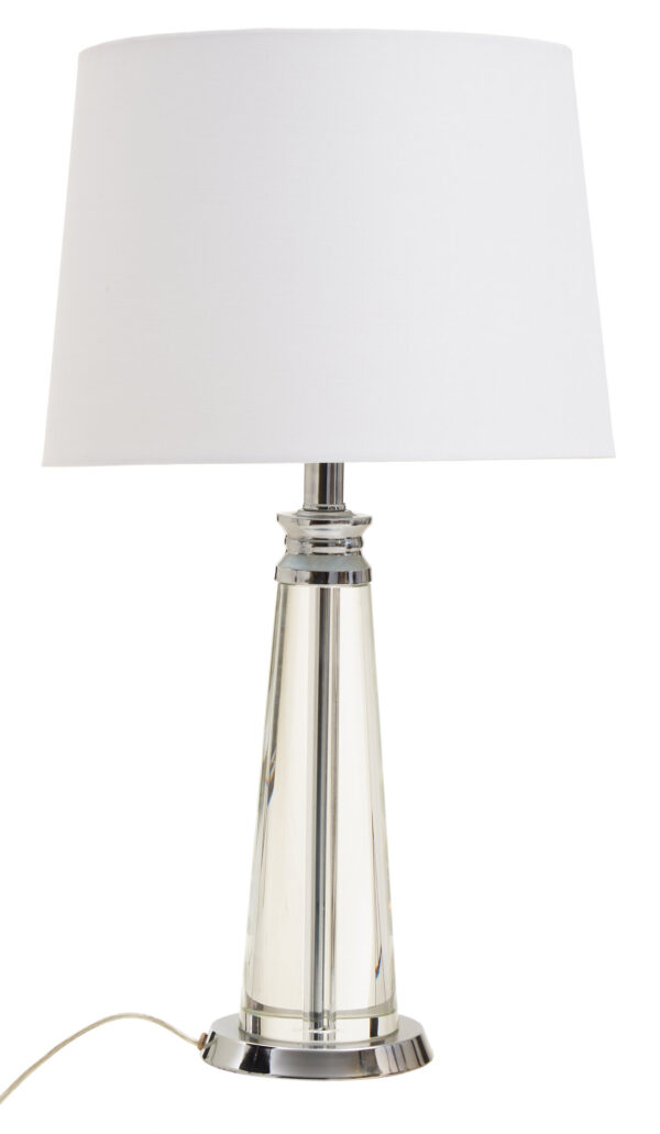 Helvetia Clear Crystal Table Lamp With Chrome Base