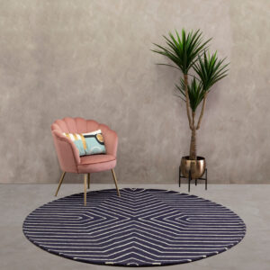 Bosie Moyo Blue And White Round Rug