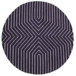 Bosie Moyo Blue And White Round Rug
