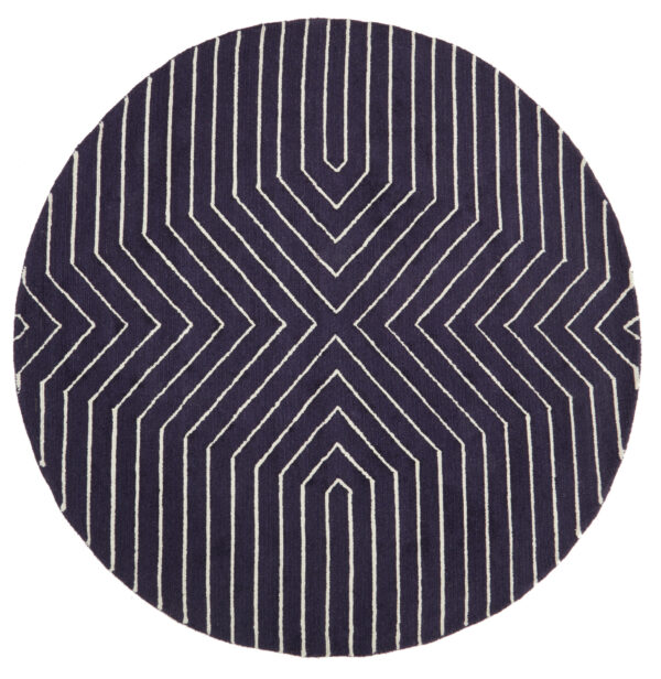 Bosie Moyo Blue And White Round Rug