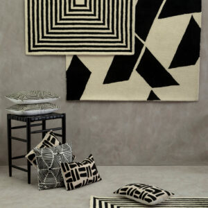 Bosie Milana Large Black and White Geometric Rug