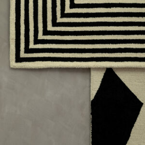Bosie Milana Large Black and White Geometric Rug