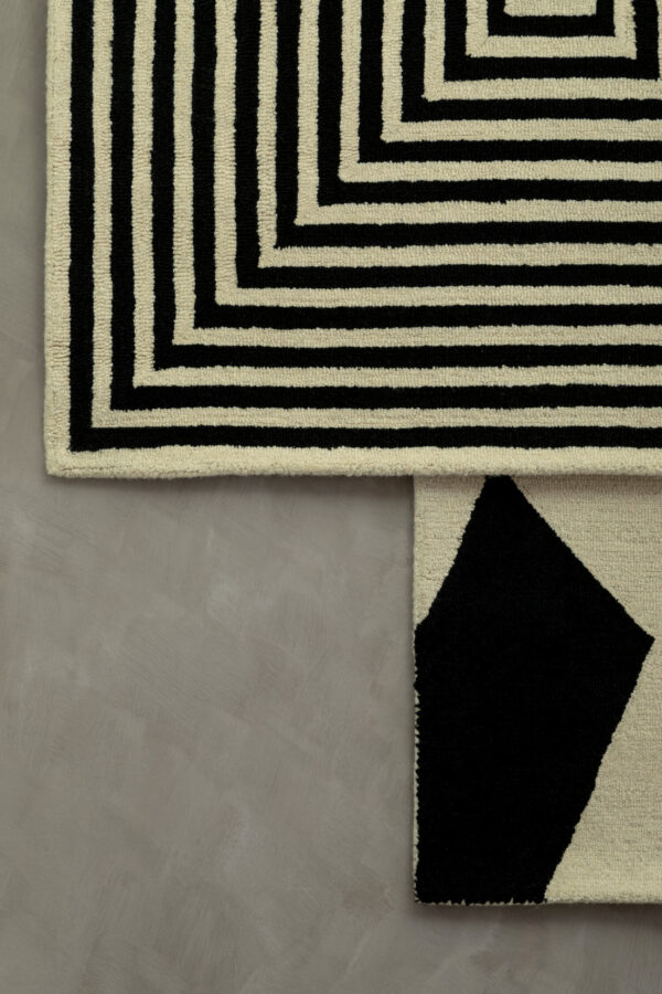 Bosie Milana Large Black and White Geometric Rug