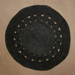 Bosie Demir Round Black Jute Woven Rug