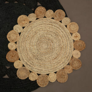 Bosie Demir Round Black Jute Woven Rug