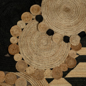 Bosie Demir Round Black Jute Woven Rug