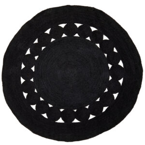 Bosie Demir Round Black Jute Woven Rug