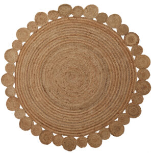 Bosie Demir Round Jute Rug with Circular Edges