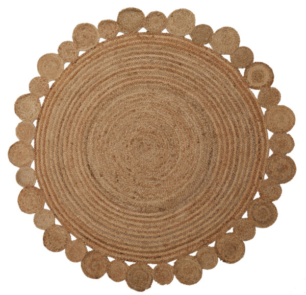 Bosie Demir Round Jute Rug with Circular Edges