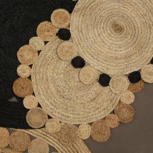 Bosie Demir Small Round Natural and Black Jute Rug