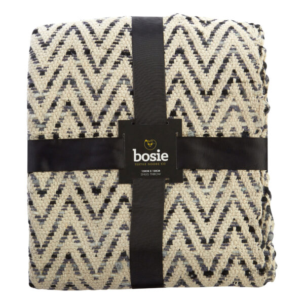 Bosie Chevron Beige and Grey Woven Throw