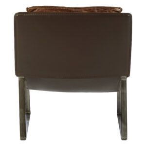 Hoxton Brown Leather Sledge Base Lounge Chair