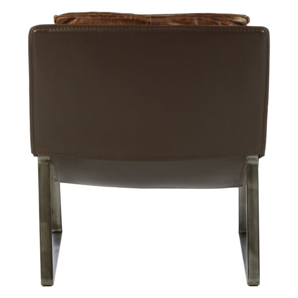 Hoxton Brown Leather Sledge Base Lounge Chair
