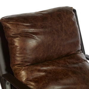 Hoxton Brown Leather Sledge Base Lounge Chair