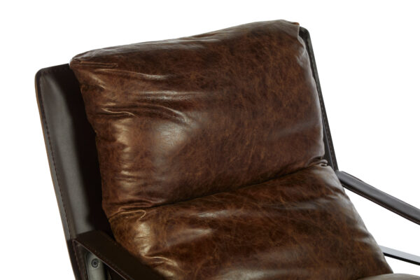 Hoxton Brown Leather Sledge Base Lounge Chair