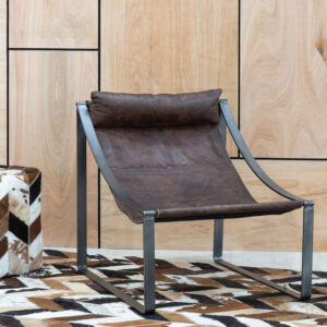 Hoxton Brown Leather Sling Chair