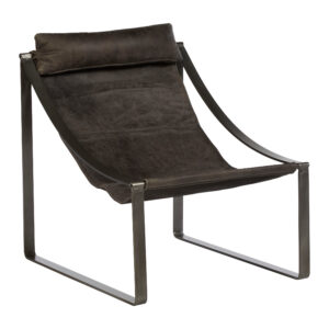 Hoxton Antique Black Leather Sling Chair