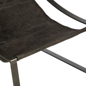 Hoxton Antique Black Leather Sling Chair