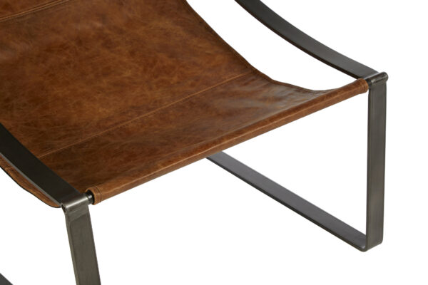 Hoxton Genuine Light Brown Leather Sling Chair