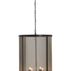 Hampstead Black Finish Large Pendant Light With Hints of Gold