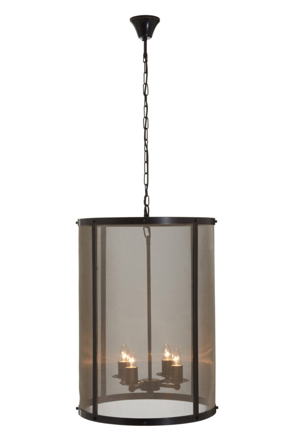 Hampstead Black Finish Large Pendant Light With Hints of Gold