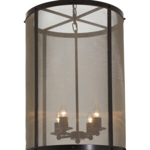 Hampstead Black Finish Large Pendant Light With Hints of Gold