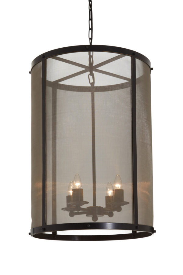 Hampstead Black Finish Large Pendant Light With Hints of Gold