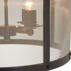 Hampstead Black Finish Large Pendant Light With Hints of Gold