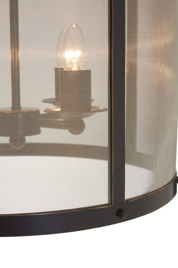 Hampstead Black Finish Large Pendant Light With Hints of Gold