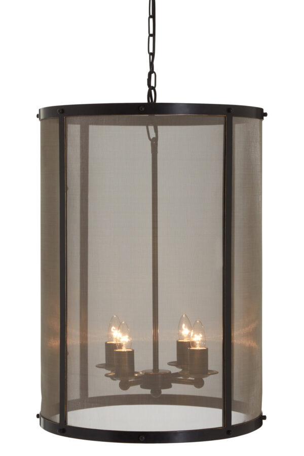 Hampstead Black Finish Large Pendant Light With Hints of Gold
