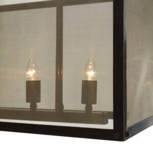 Hampstead Black Finish Wide Pendant Light With Hints of Gold