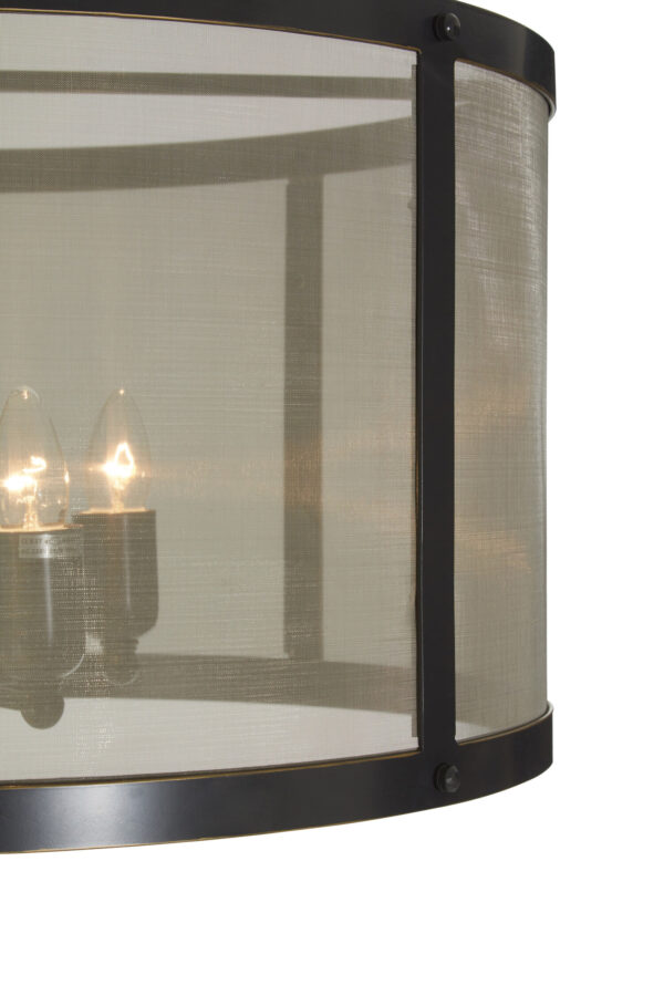 Hampstead Black Finish Floor Lamp With Gauze Shade