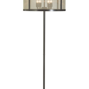 Hampstead Black Finish Floor Lamp With Gauze Shade