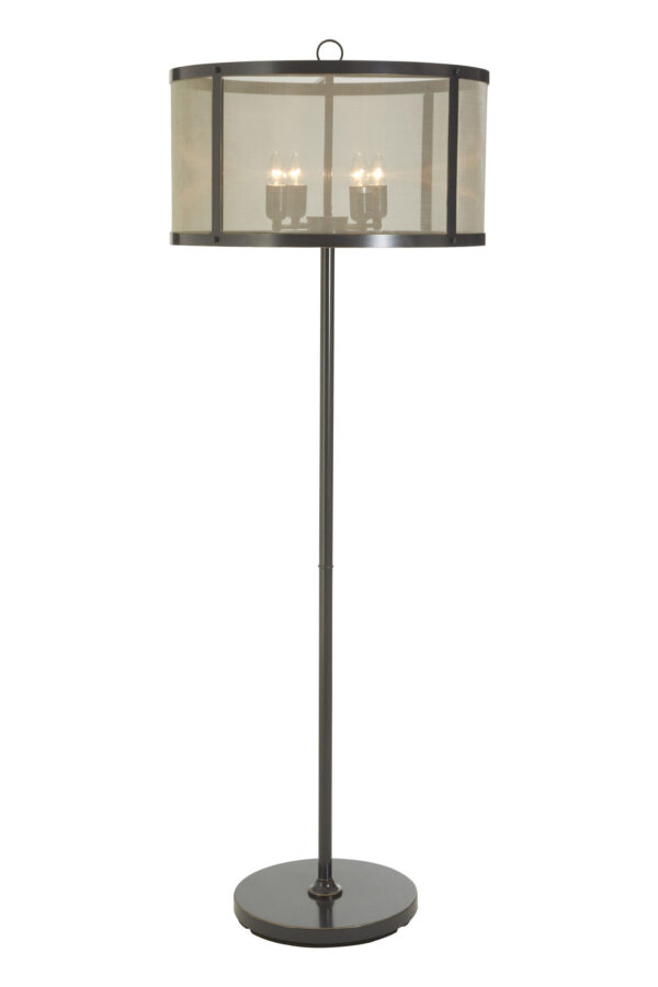 Hampstead Black Finish Floor Lamp With Gauze Shade