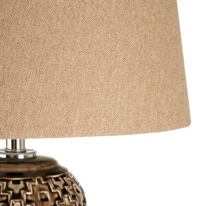Udele Table Lamp With Brown Linen Shade