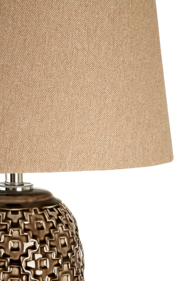 Udele Table Lamp With Brown Linen Shade