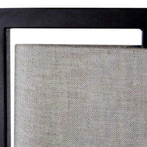 Lara Black Metal Table Lamp with Grey Shade