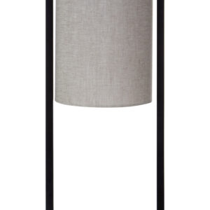 Lara Black Metal Table Lamp with Grey Shade