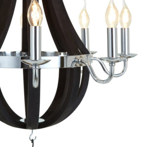 Kensington Townhouse Black 8 Bulb Curved Chandelier