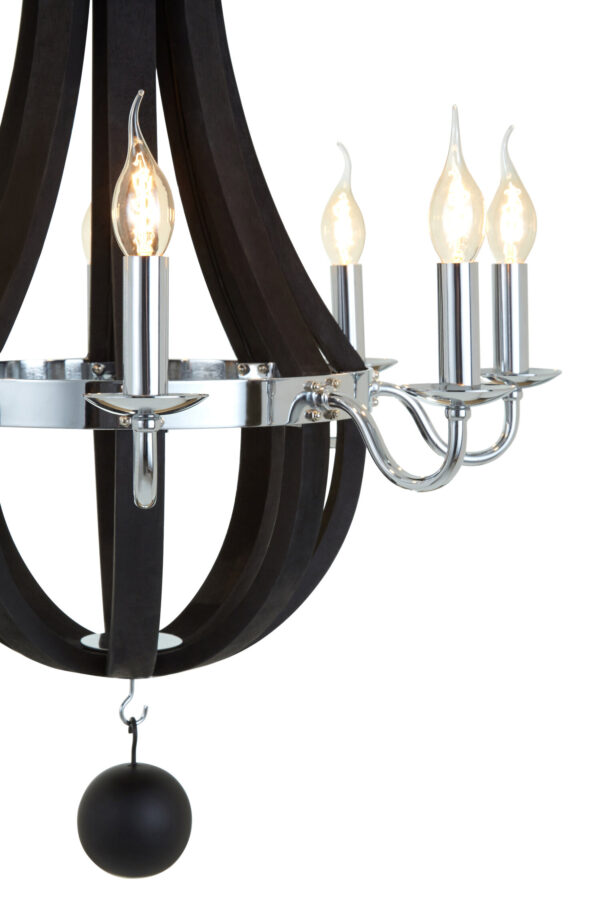 Kensington Townhouse Black 8 Bulb Curved Chandelier