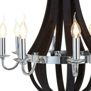 Kensington Townhouse Black 8 Bulb Curved Chandelier