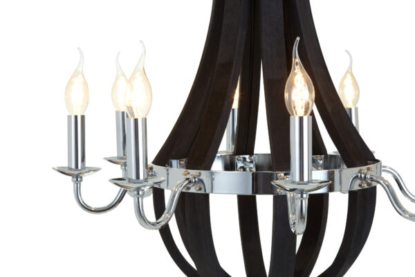 Kensington Townhouse Black 8 Bulb Curved Chandelier