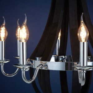 Kensington Townhouse Black 8 Bulb Curved Chandelier