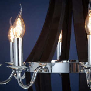 Kensington Townhouse Black 8 Bulb Curved Chandelier